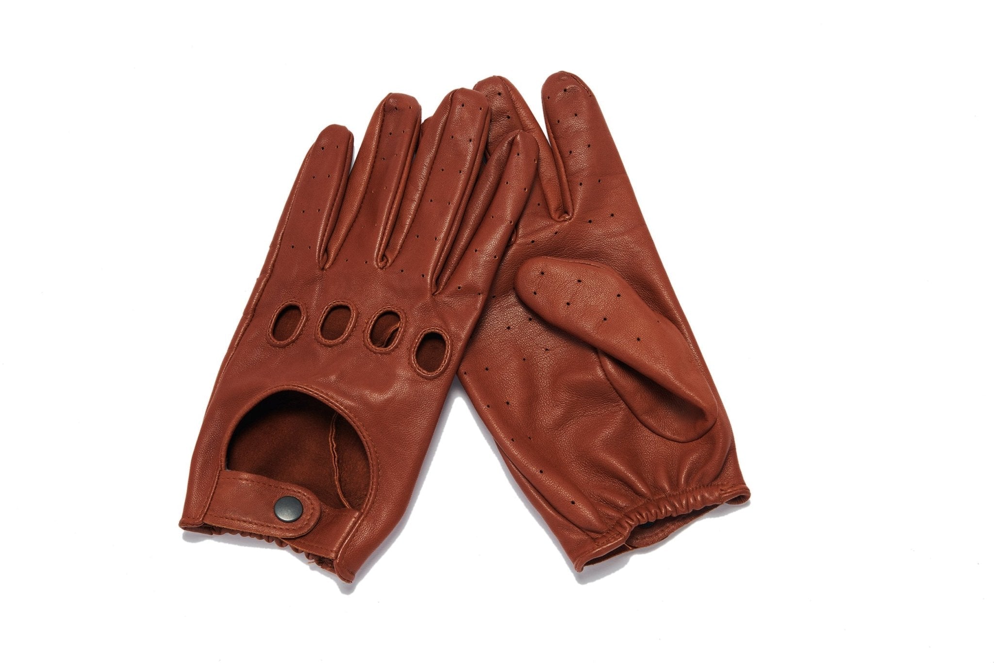 WHISKEY LEATHER DRIVING GLOVES - GOODLUCK BESPOKE